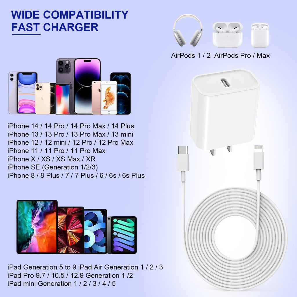 10FT Lightning Fast Charger Trio
